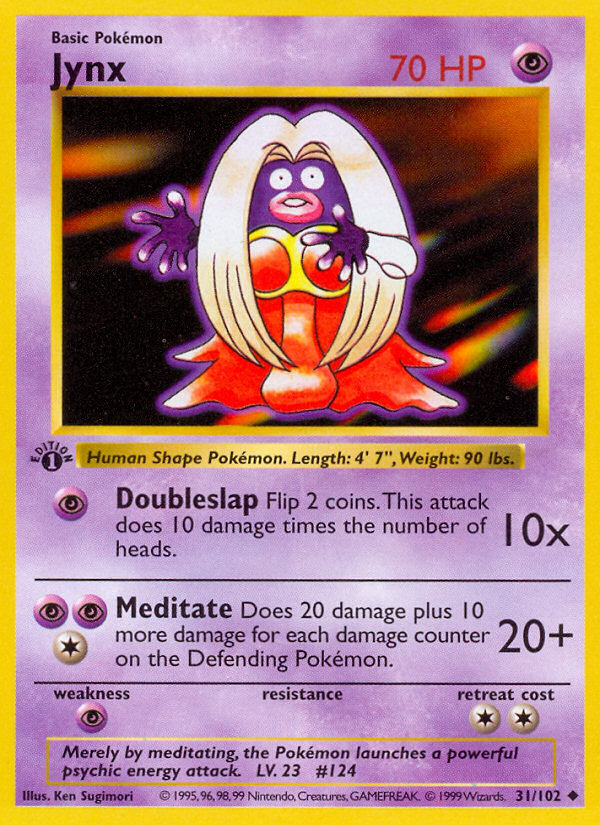 Jynx (31/102) (Shadowless) [Base Set 1st Edition] | The Time Vault CA