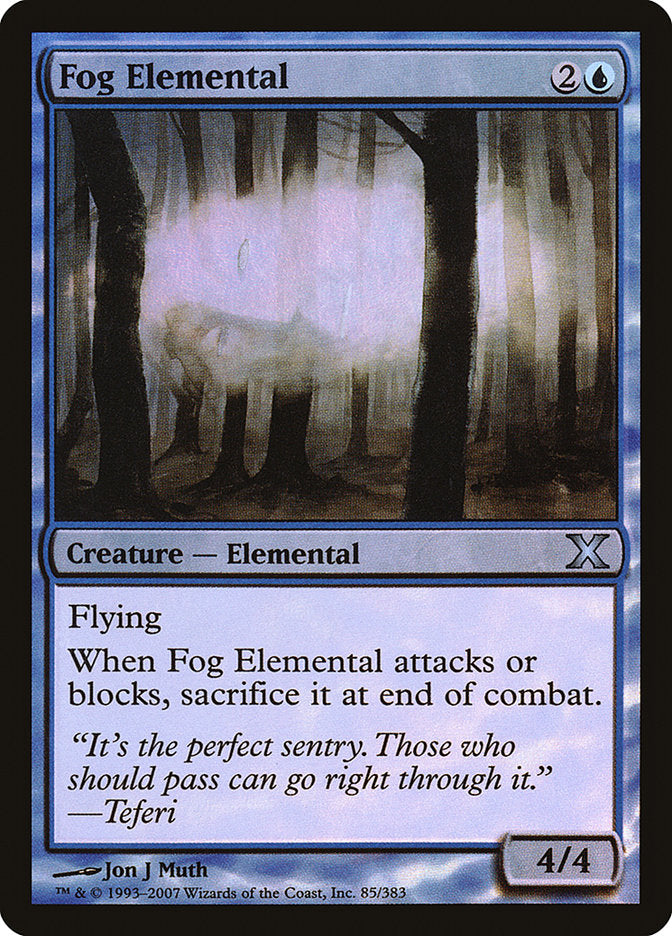Fog Elemental (Premium Foil) [Tenth Edition] | The Time Vault CA