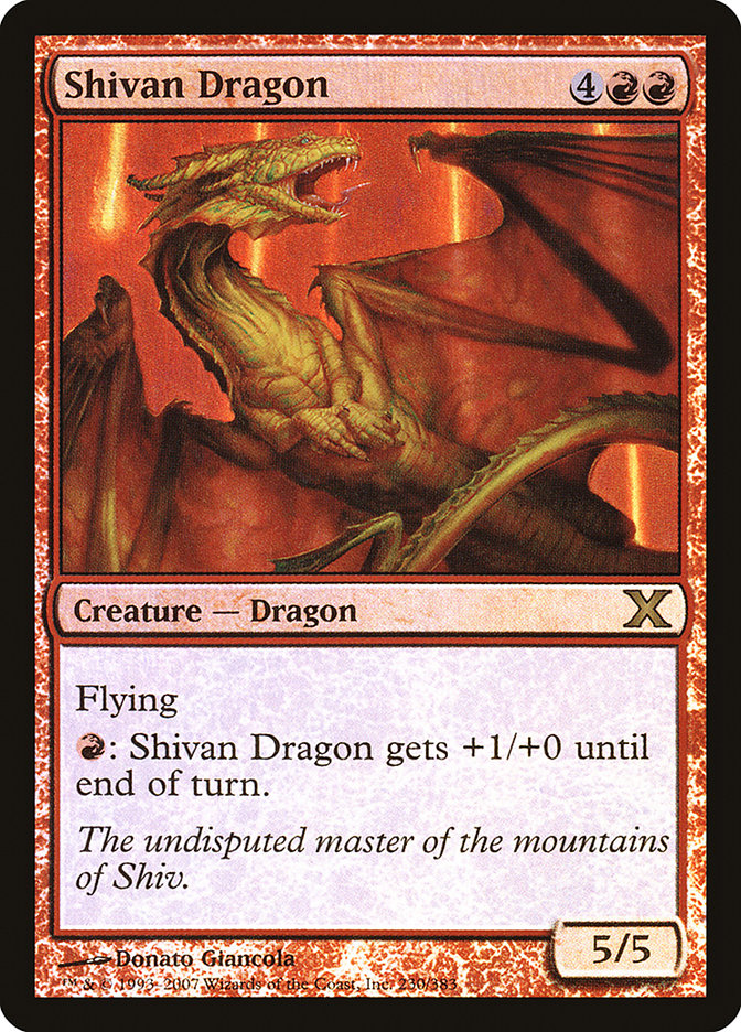 Shivan Dragon (Premium Foil) [Tenth Edition] | The Time Vault CA