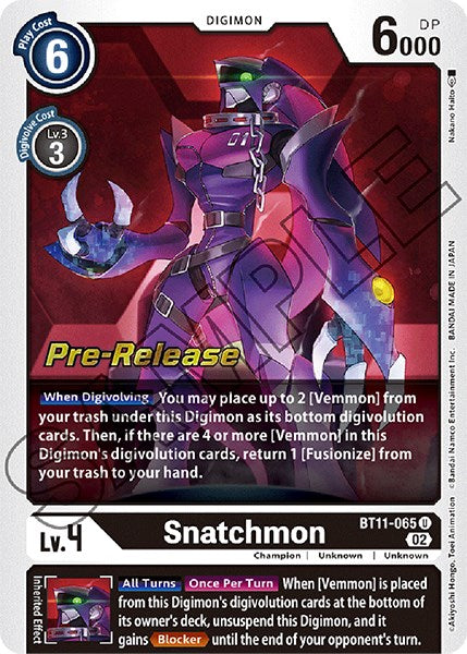 Snatchmon [BT11-065] [Dimensional Phase Pre-Release Promos] | The Time Vault CA
