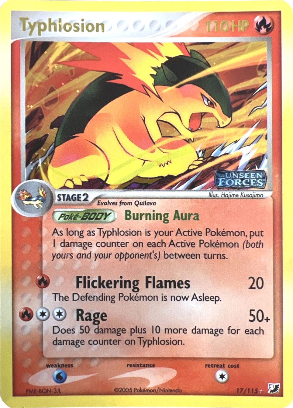 Typhlosion (17/115) (Stamped) [EX: Unseen Forces] | The Time Vault CA