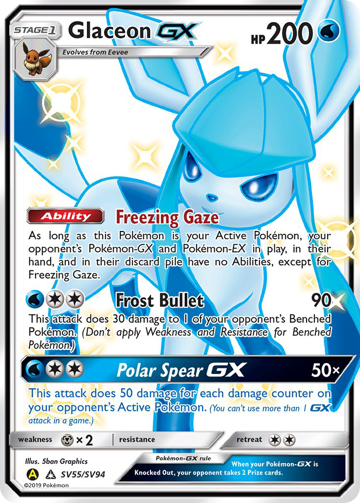 Glaceon GX (SV55/SV94) [Sun & Moon: Hidden Fates - Shiny Vault] | The Time Vault CA