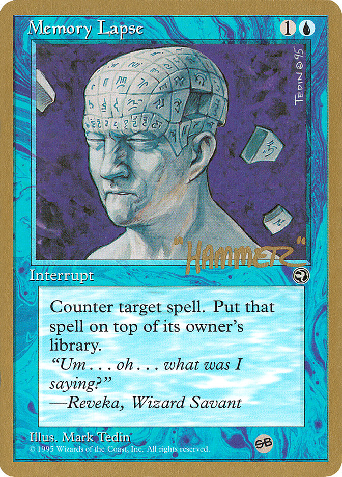 Memory Lapse (Runes) (Shawn "Hammer" Regnier) (SB) [Pro Tour Collector Set] | The Time Vault CA