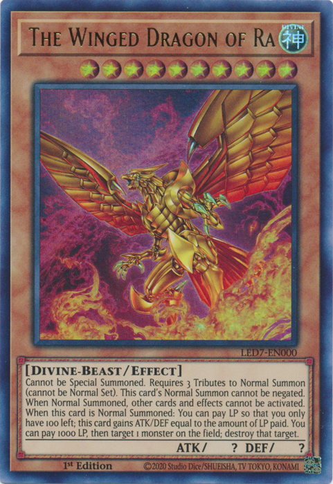 The Winged Dragon of Ra (Alternate Art) [LED7-EN000] Ultra Rare | The Time Vault CA