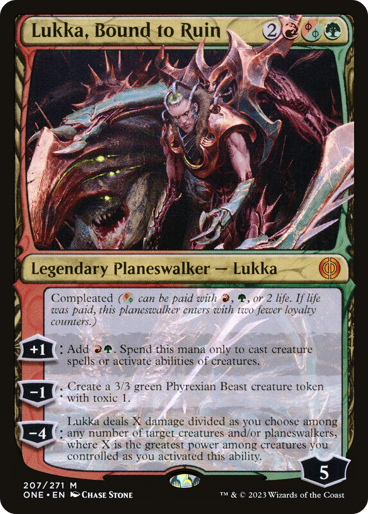 Lukka, Bound to Ruin [Phyrexia: All Will Be One] | The Time Vault CA