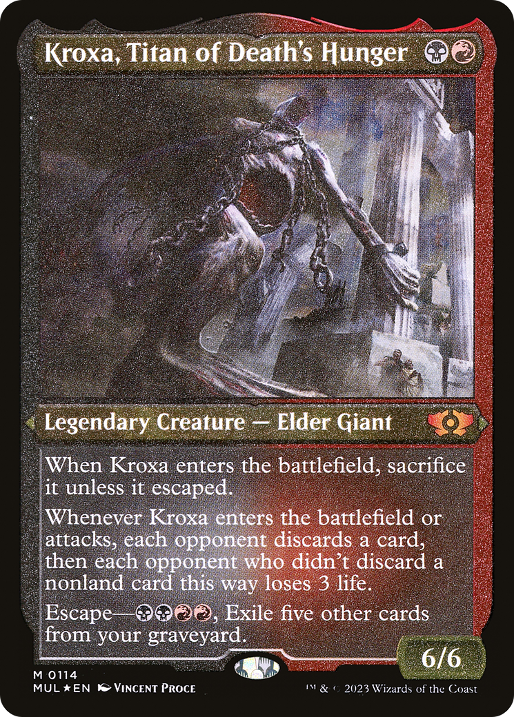 Kroxa, Titan of Death's Hunger (Foil Etched) [Multiverse Legends] | The Time Vault CA