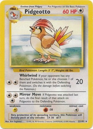 Pidgeotto (22/102) [Base Set Unlimited] | The Time Vault CA