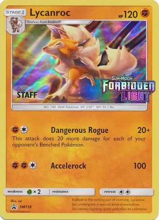 Lycanroc (SM118) (Staff Prerelease Promo) [Sun & Moon: Black Star Promos] | The Time Vault CA