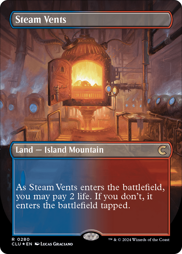 Steam Vents (Borderless) [Ravnica: Clue Edition] | The Time Vault CA