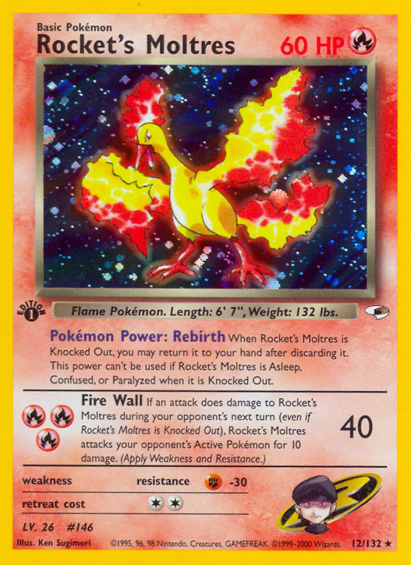 Rocket's Moltres (12/132) [Gym Heroes 1st Edition] | The Time Vault CA