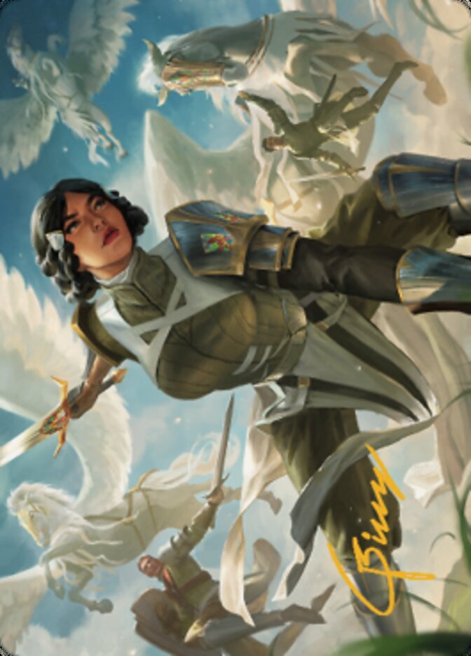 Resolute Reinforcements Art (Gold-Stamped Signature) [Dominaria United Art Series] | The Time Vault CA