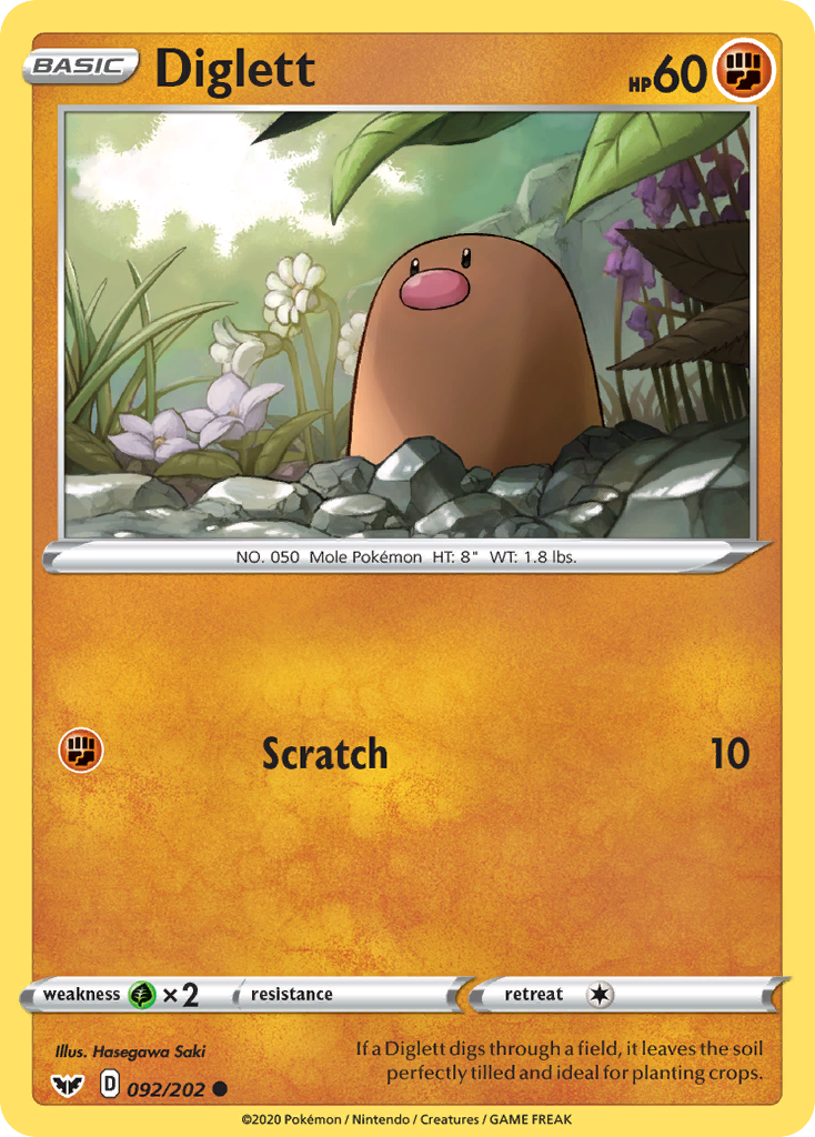 Diglett (092/202) [Sword & Shield: Base Set] | The Time Vault CA