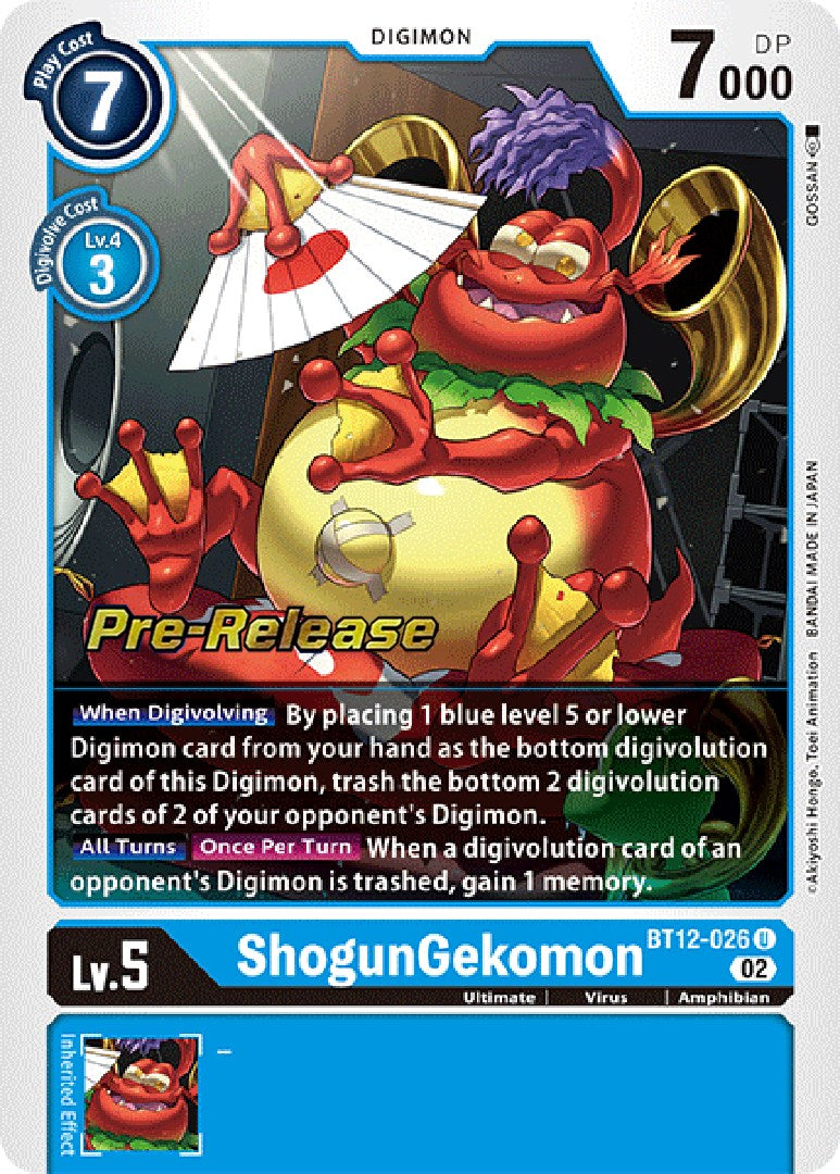 ShogunGekomon [BT12-026] [Across Time Pre-Release Cards] | The Time Vault CA