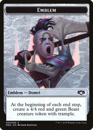 Emblem - Domri, Chaos Bringer [Mythic Edition Tokens] | The Time Vault CA