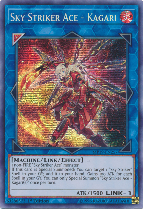 Sky Striker Ace - Kagari [MP19-EN257] Prismatic Secret Rare | The Time Vault CA