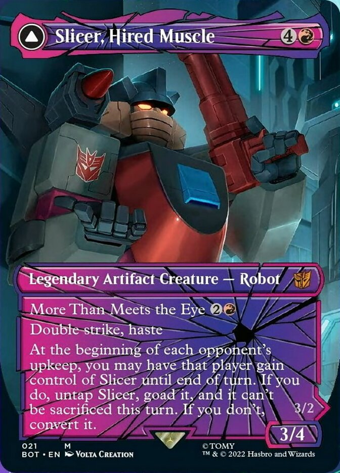 Slicer, Hired Muscle // Slicer, High-Speed Antagonist (Shattered Glass) [Universes Beyond: Transformers] | The Time Vault CA
