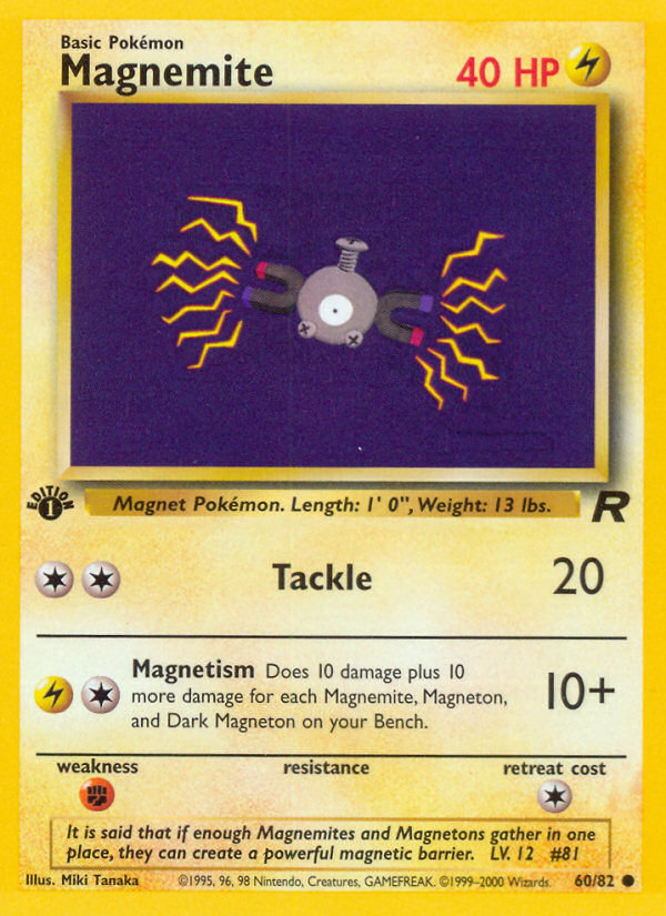 Magnemite (60/82) [Team Rocket 1st Edition] | The Time Vault CA