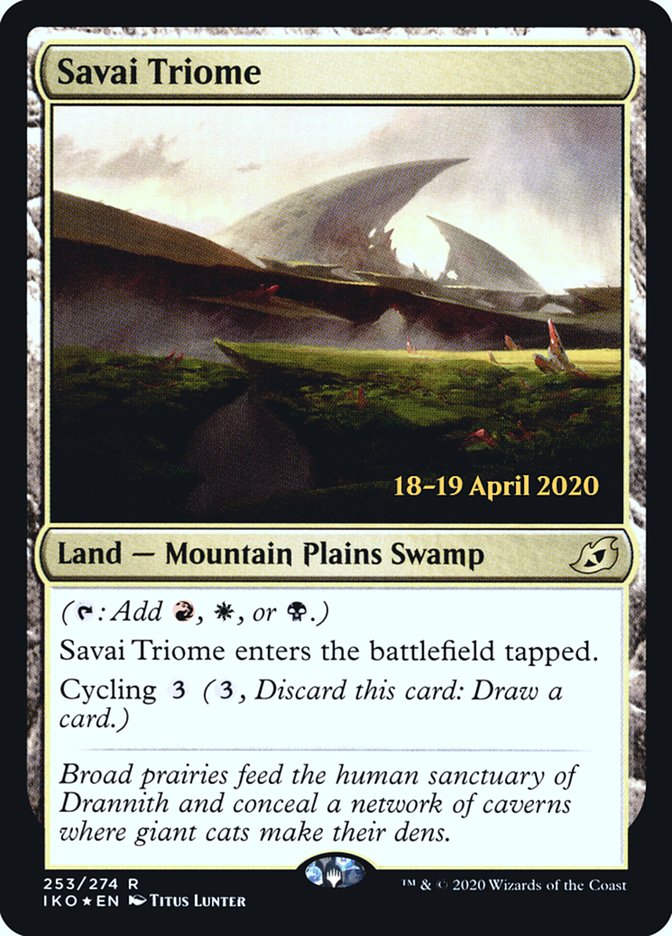 Savai Triome  [Ikoria: Lair of Behemoths Prerelease Promos] | The Time Vault CA