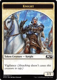 Knight // Zombie Double-sided Token (Game Night) [Core Set 2019 Tokens] | The Time Vault CA