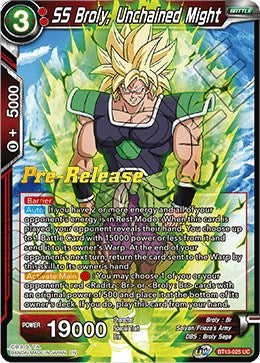 SS Broly, Unchained Might (BT13-025) [Supreme Rivalry Prerelease Promos] | The Time Vault CA
