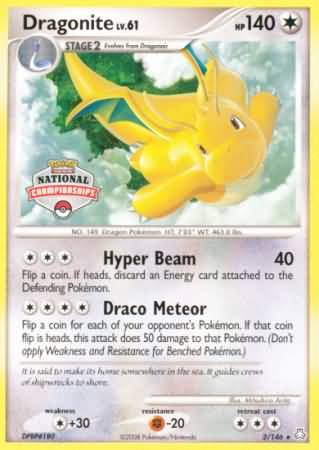 Dragonite (2/146) (National Championship) [Diamond & Pearl: Legends Awakened] | The Time Vault CA