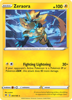 Zeraora (061/185) [Sword & Shield: Vivid Voltage] | The Time Vault CA