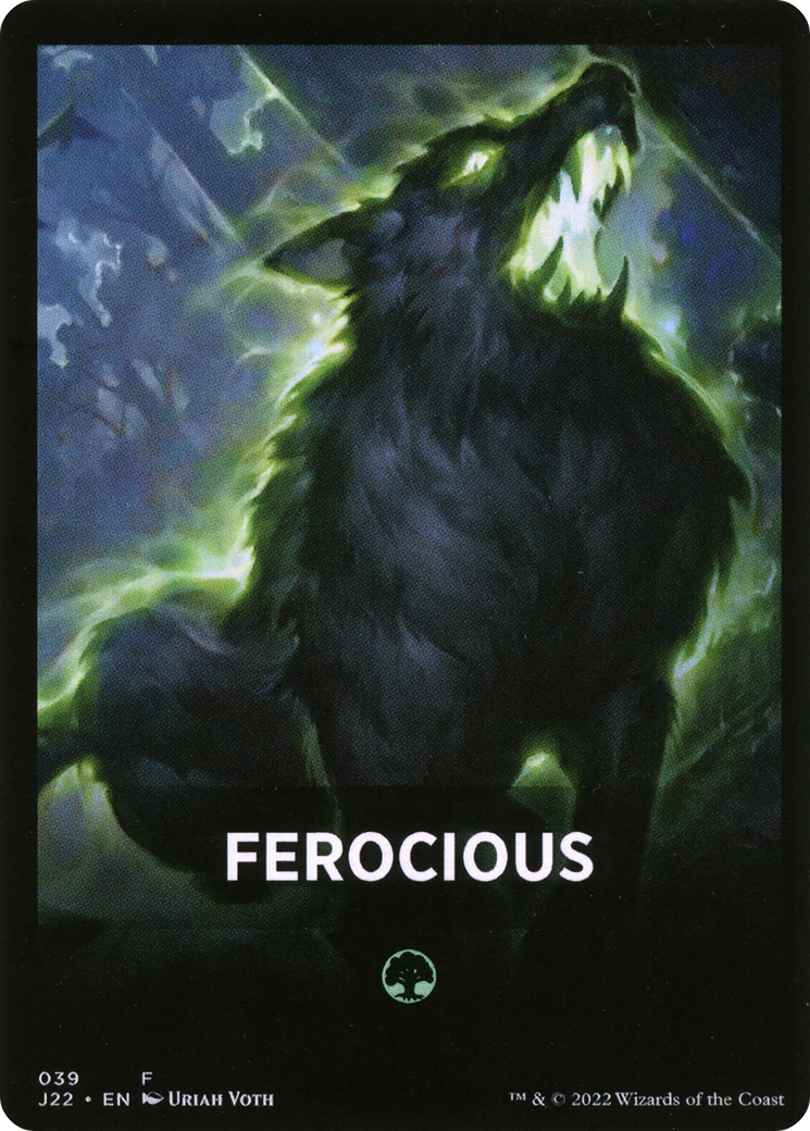 Ferocious Theme Card [Jumpstart 2022 Front Cards] | The Time Vault CA