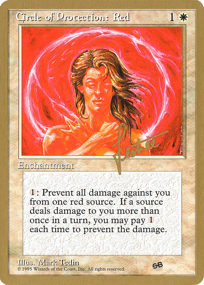 Circle of Protection: Red (Bertrand Lestree) (SB) (4ED) [Pro Tour Collector Set] | The Time Vault CA