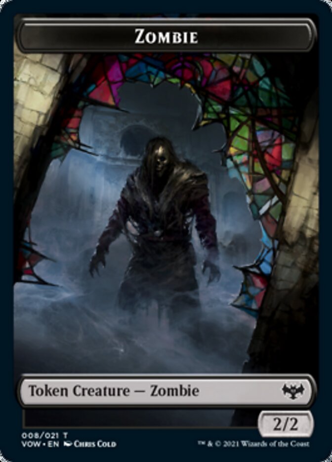 Zombie (008) // Dragon Illusion Double-sided Token [Innistrad: Crimson Vow Tokens] | The Time Vault CA