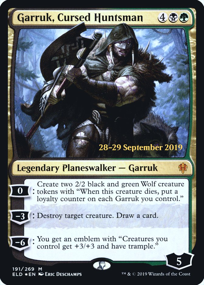 Garruk, Cursed Huntsman  [Throne of Eldraine Prerelease Promos] | The Time Vault CA