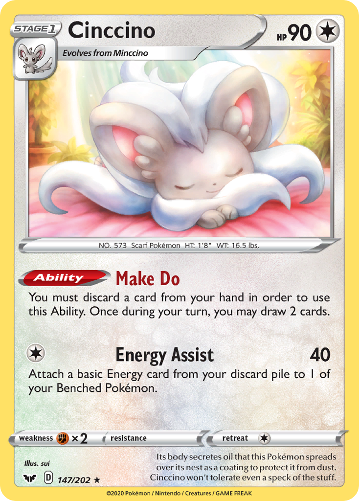 Cinccino (147/202) [Sword & Shield: Base Set] | The Time Vault CA