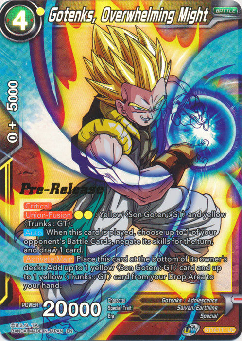 Gotenks, Overwhelming Might (BT10-111) [Rise of the Unison Warrior Prerelease Promos] | The Time Vault CA