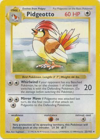 Pidgeotto (22/102) [Base Set Shadowless Unlimited] | The Time Vault CA