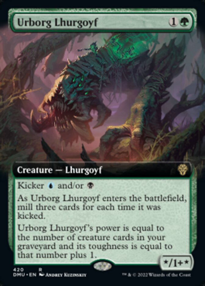 Urborg Lhurgoyf (Extended Art) [Dominaria United] | The Time Vault CA