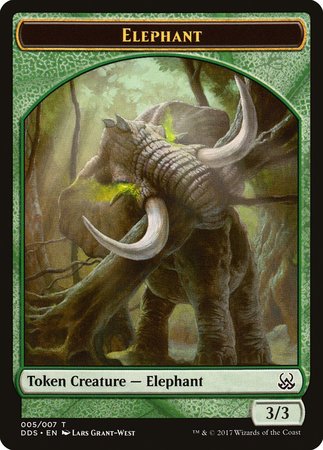 Elephant Token [Duel Decks: Mind vs. Might Tokens] | The Time Vault CA