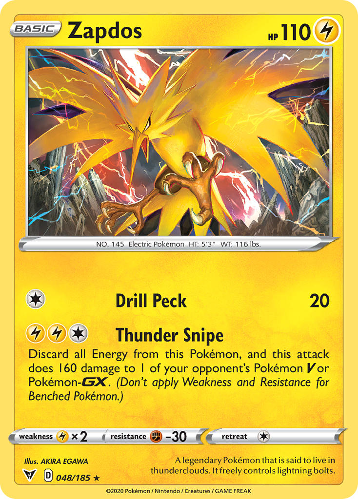 Zapdos (048/185) [Sword & Shield: Vivid Voltage] | The Time Vault CA