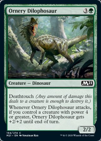 Ornery Dilophosaur [Core Set 2021] | The Time Vault CA