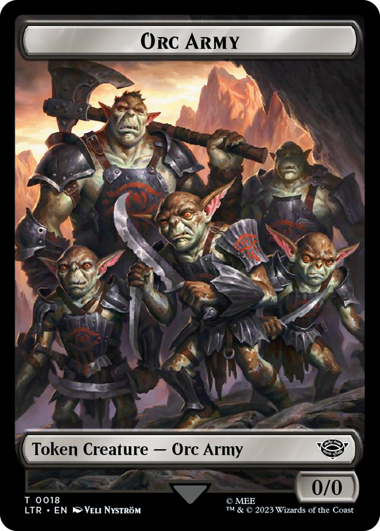 Orc Army (0018) // Food (0024) Double-Sided Token (Surge Foil) [The Lord of the Rings: Tales of Middle-Earth Tokens] | The Time Vault CA