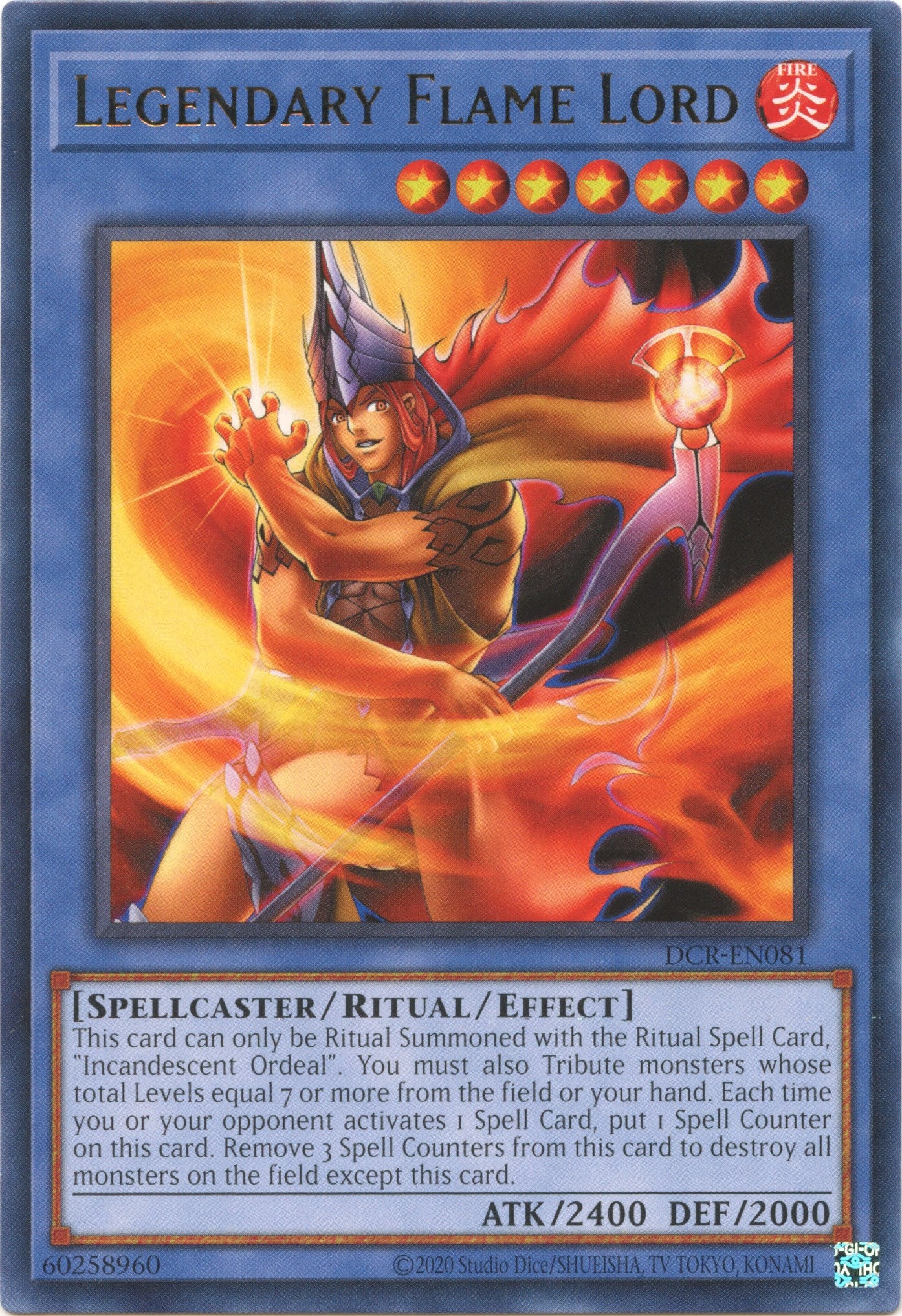 Legendary Flame Lord (25th Anniversary) [DCR-EN081] Rare | The Time Vault CA