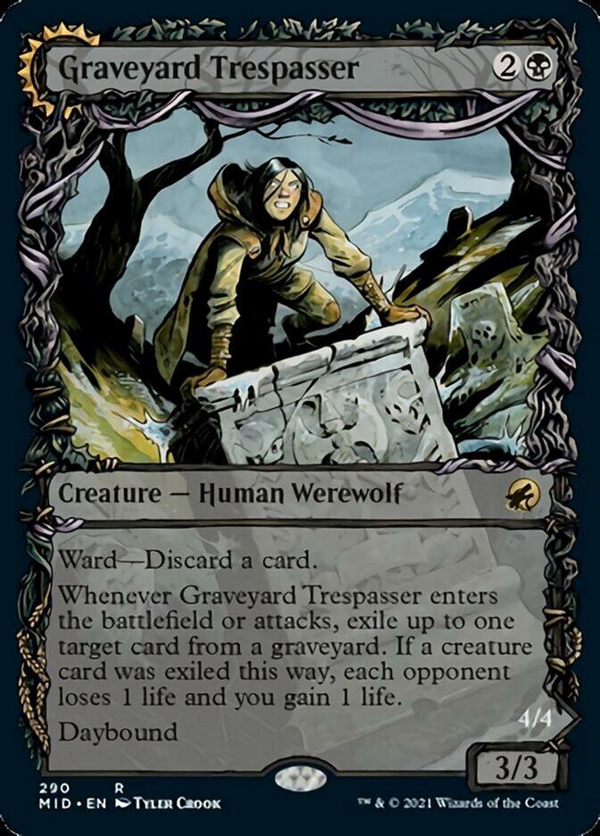 Graveyard Trespasser // Graveyard Glutton (Showcase Equinox) [Innistrad: Midnight Hunt] | The Time Vault CA