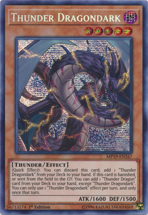 Thunder Dragondark [MP19-EN167] Prismatic Secret Rare | The Time Vault CA