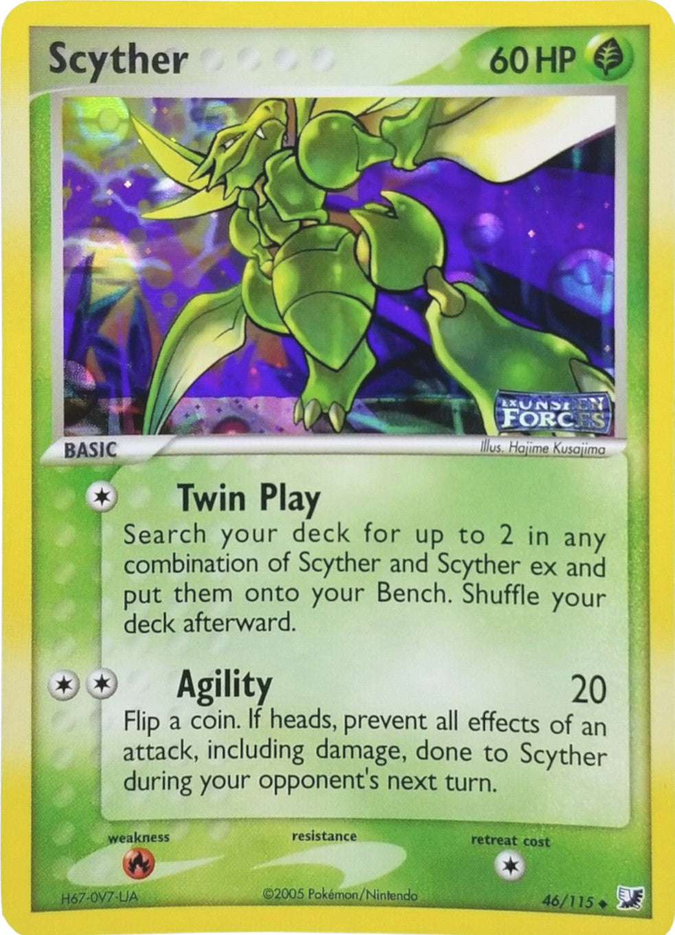 Scyther (46/115) (Stamped) [EX: Unseen Forces] | The Time Vault CA