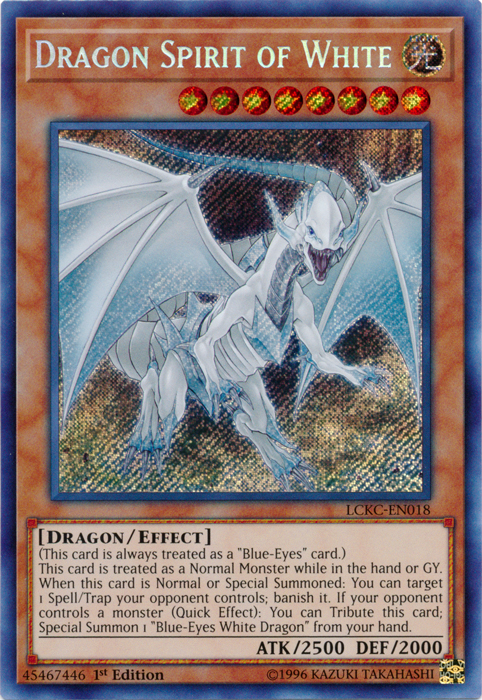 Dragon Spirit of White [LCKC-EN018] Secret Rare | The Time Vault CA