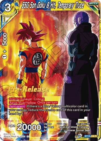 SSG Son Goku & Hit, Temporary Truce (BT15-146) [Saiyan Showdown Prerelease Promos] | The Time Vault CA