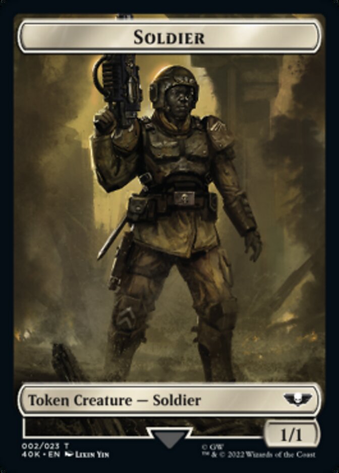 Soldier (002) // Zephyrim Double-sided Token (Surge Foil) [Universes Beyond: Warhammer 40,000 Tokens] | The Time Vault CA