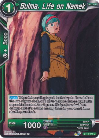 Bulma, Life on Namek (BT10-071) [Rise of the Unison Warrior 2nd Edition] | The Time Vault CA