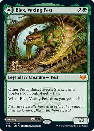 Blex, Vexing Pest // Search for Blex [Strixhaven: School of Mages Prerelease Promos] | The Time Vault CA