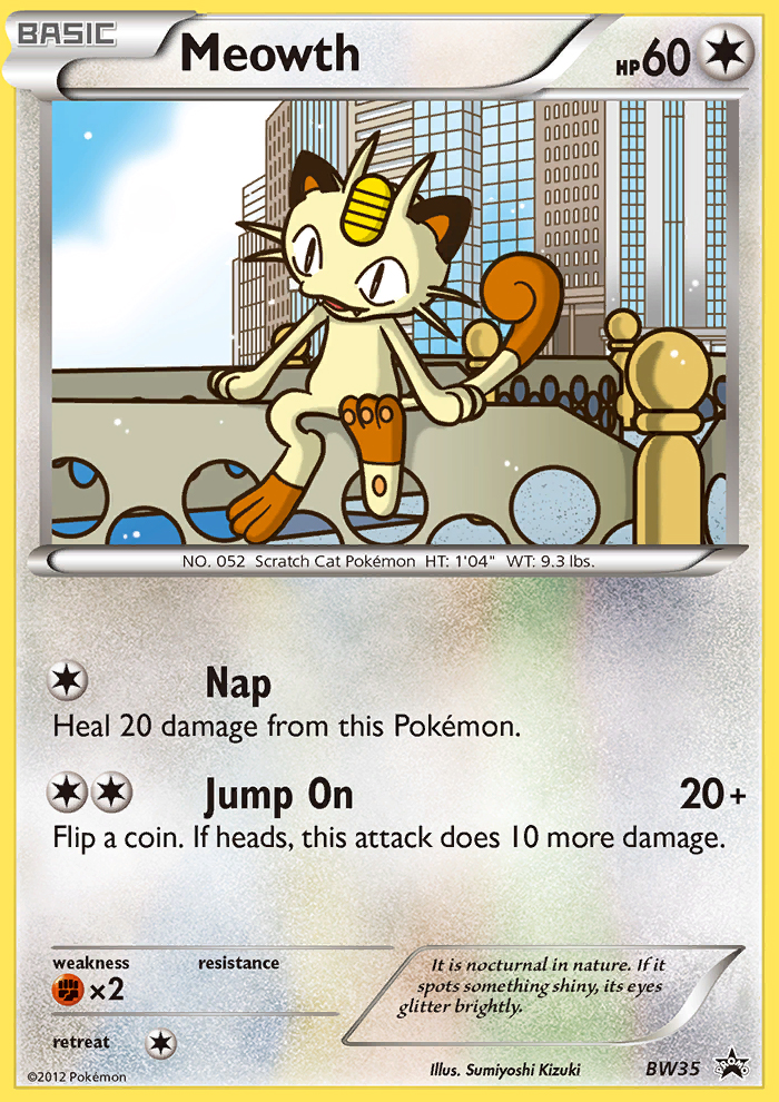 Meowth (BW35) [Black & White: Black Star Promos] | The Time Vault CA