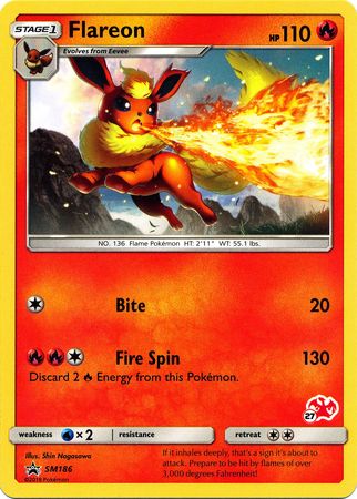 Flareon (SM186) (Charizard Stamp #27) [Battle Academy 2020] | The Time Vault CA