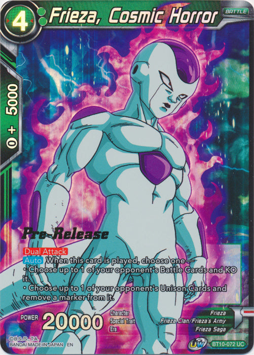 Frieza, Cosmic Horror (BT10-072) [Rise of the Unison Warrior Prerelease Promos] | The Time Vault CA